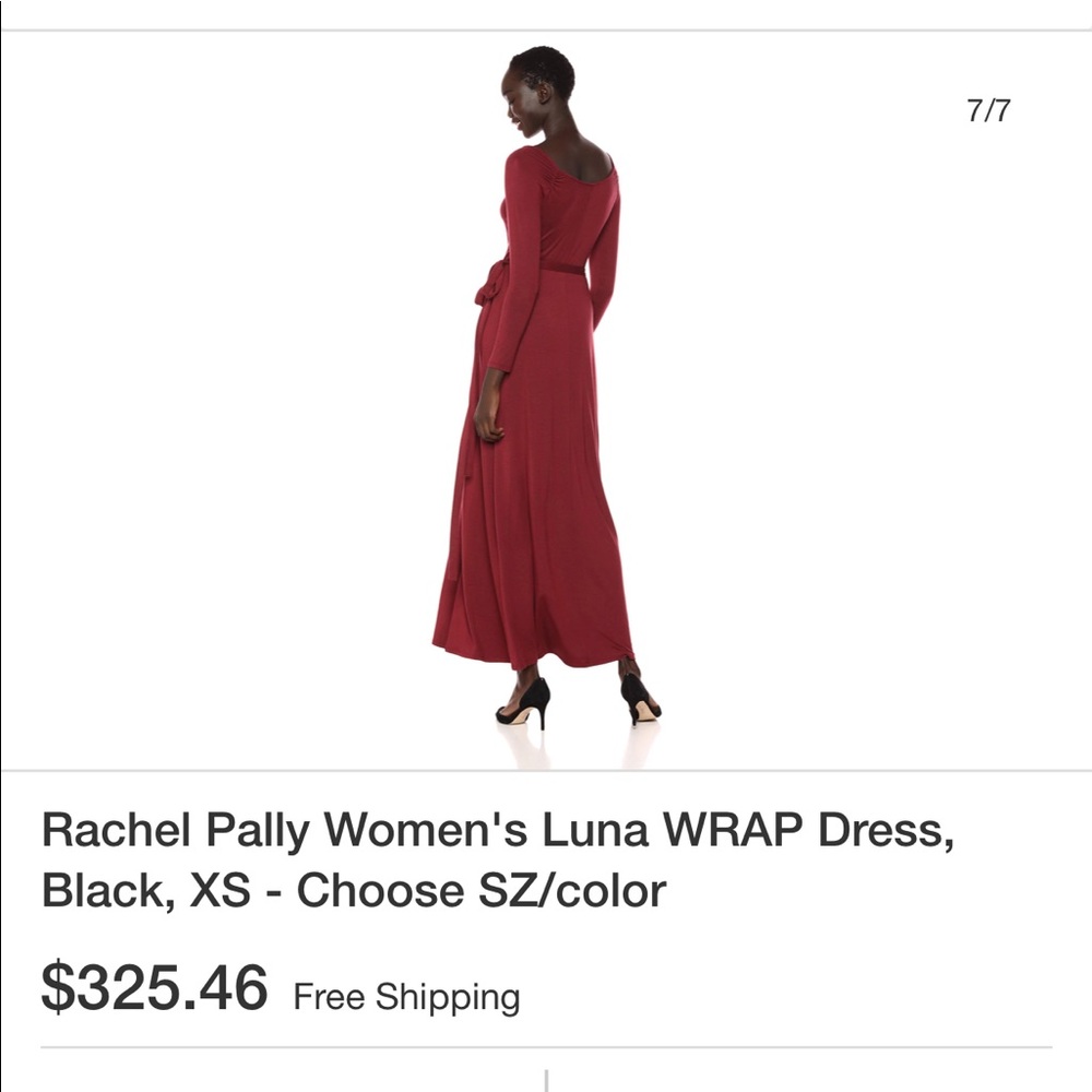 Rachel Pally Luna wrap dark red dress